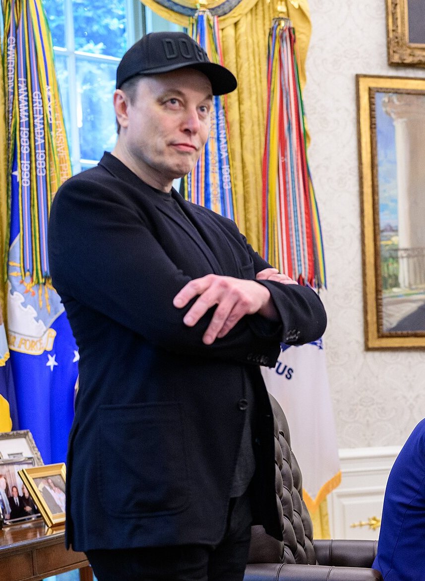 Elon Musk during a White House press conference as DOGE adviser