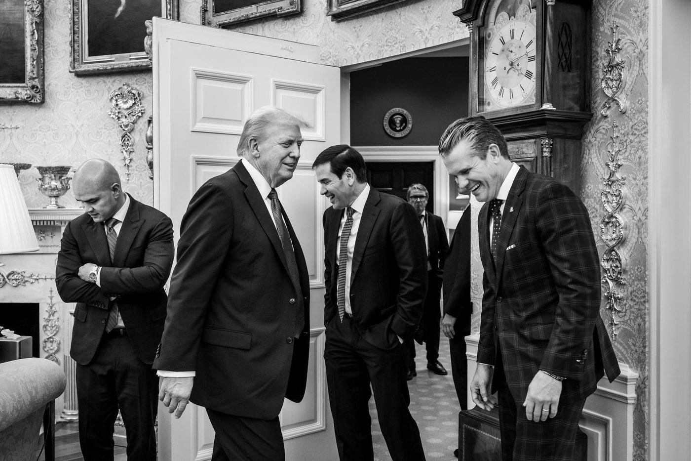 President Trump with Secretary Rubio and Secretary Hegseth in the West Wing